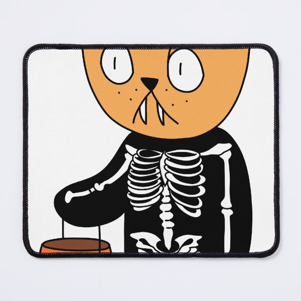 Item preview, skeleton cat - orange designed and sold by motherbrainart.