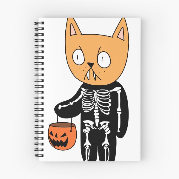 Item preview, skeleton cat - orange designed and sold by motherbrainart.