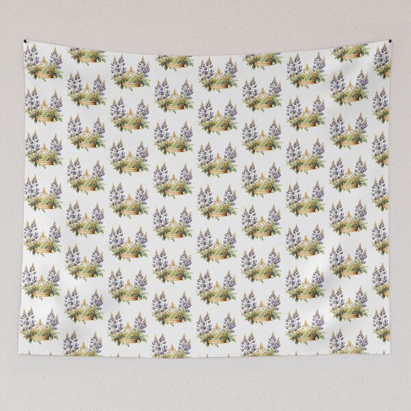 Item preview, Lupine Flower Crown | Elegant Botanical Floral Art designed and sold by Mandayartstudio.