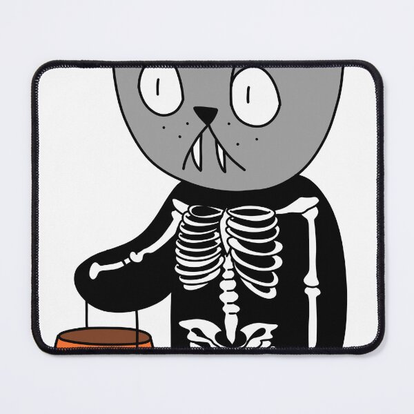 Item preview, skeleton cat - gray designed and sold by motherbrainart.