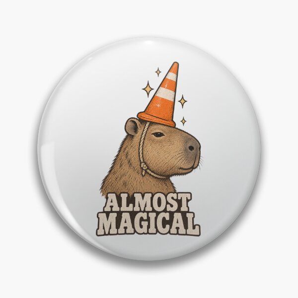 Item preview, Almost Magical Capybara Funny Traffic Cone Wizard Hat Capybara Meme Retro Vintage Animal Design designed and sold by Yellowriversss.