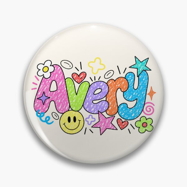 Item preview, Avery Name Colorful Doodle Art – Cute Retro Crayon Personalized Name Design designed and sold by looplandger.