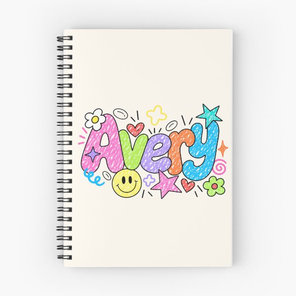 Item preview, Avery Name Colorful Doodle Art – Cute Retro Crayon Personalized Name Design designed and sold by looplandger.