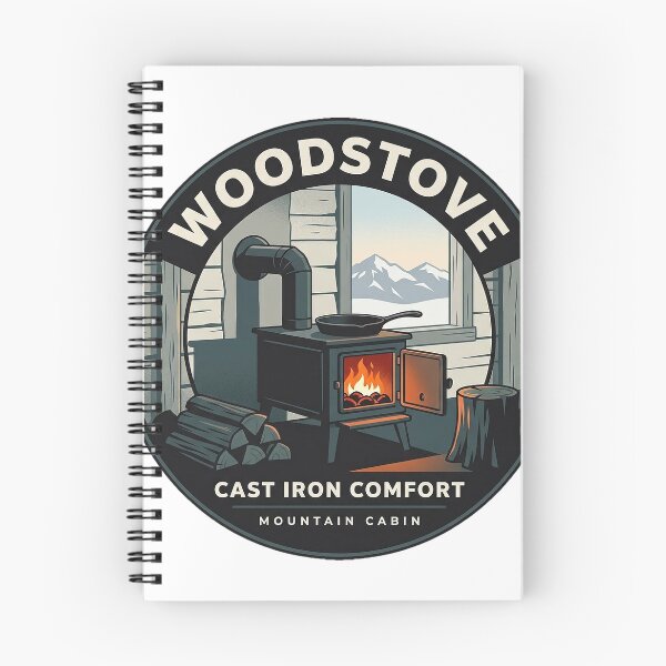 Item preview, Woodstove Mountain Cabin Circle Badge Sticker - Cast Iron Comfort designed and sold by DetourDgn.