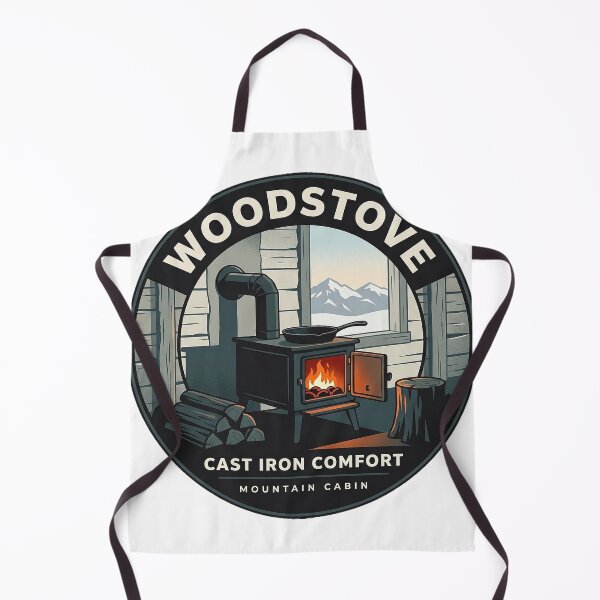 Item preview, Woodstove Mountain Cabin Circle Badge Sticker - Cast Iron Comfort designed and sold by DetourDgn.