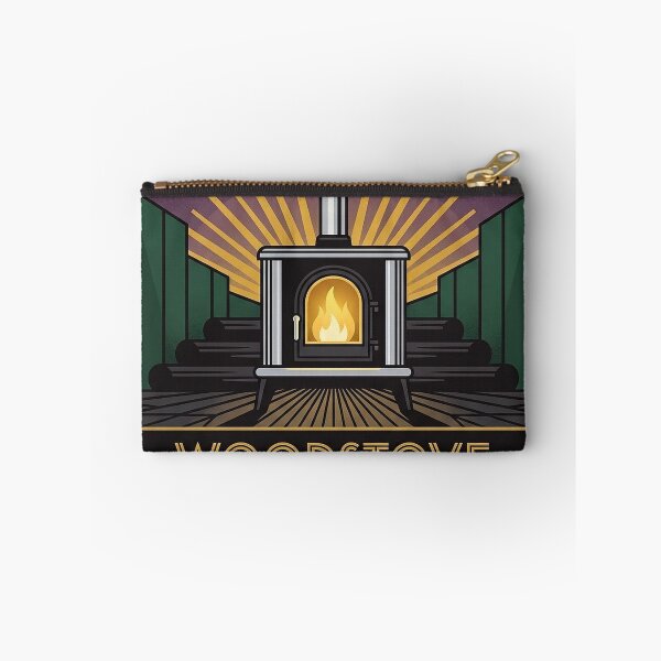 Item preview, Woodstove Fireside Classic Art Deco Sticker - Oval Cabin Emblem designed and sold by DetourDgn.