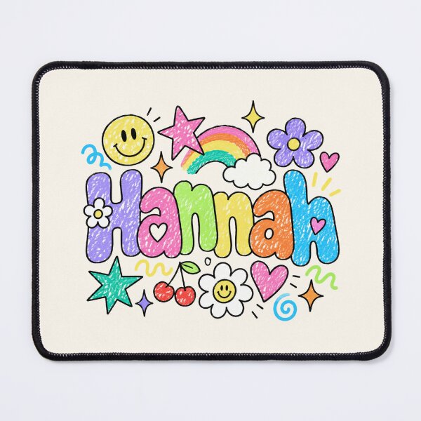 Item preview, Hannah Name Colorful Doodle Art – Cute Retro Crayon Personalized Name Design designed and sold by looplandger.