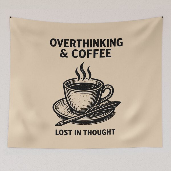 Item preview, Overthinking & Coffee Poetcore – Vintage Literary Aesthetic designed and sold by Ivy-Triggs.