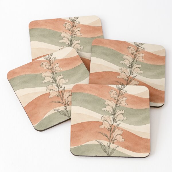 Item preview, Snapdragon Stem Ribbon Bands | Terracotta Sage Botanical Print designed and sold by Zaramodo.