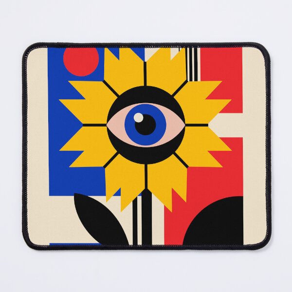 Item preview, All-Seeing Sunflower — Bauhaus Surreal Eye Flower Art designed and sold by RamyGallery.