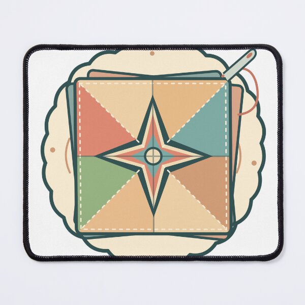Item preview, Patchwork Compass Quilt Block and Needle designed and sold by -Inkspire Studio-.