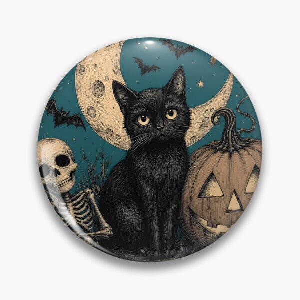 Item preview, Skeleton Cat Halloween Night Sketch designed and sold by Glitchart66.