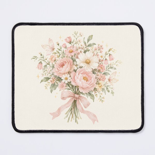 Item preview, Fairy Floral Bouquet – Blush Pink Watercolor Flowers with Butterflies designed and sold by looplandger.