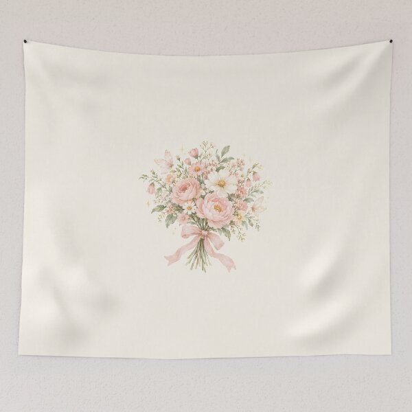 Item preview, Fairy Floral Bouquet – Blush Pink Watercolor Flowers with Butterflies designed and sold by looplandger.