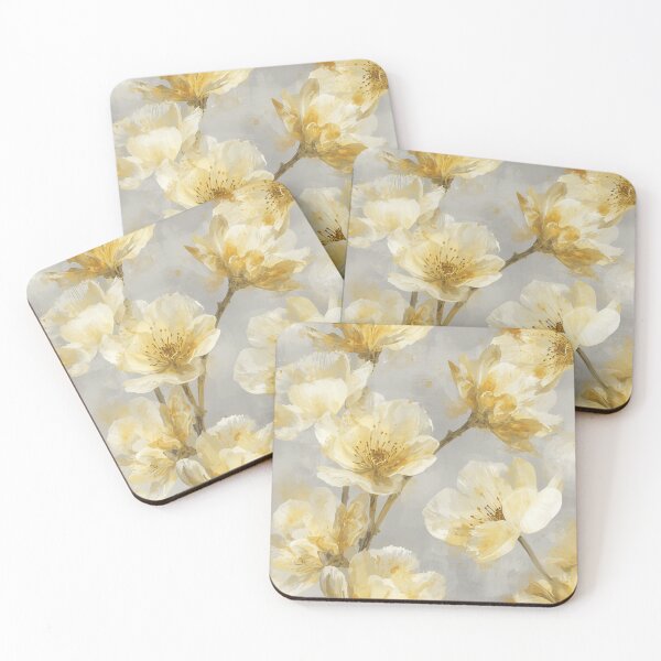 Item preview, Yellow Gray Floral Art designed and sold by SeaStarAlex.