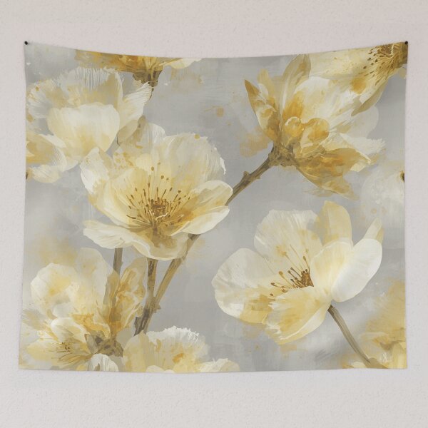 Item preview, Yellow Gray Floral Art designed and sold by SeaStarAlex.