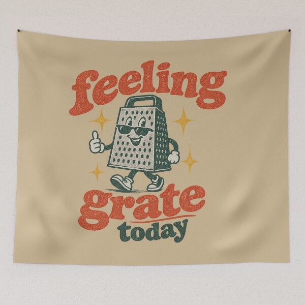 Item preview, Feeling Grate Today - Funny Cheese Grater Vintage Mascot Design designed and sold by Douglystuff.