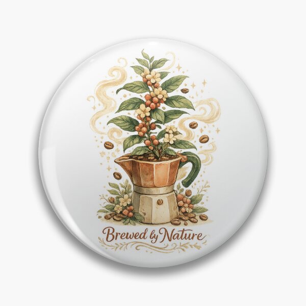 Item preview, Brewed by Nature Coffee Plant Moka Pot Botanical Coffee Lover Art designed and sold by inkoutninja.