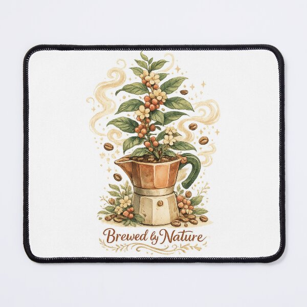 Item preview, Brewed by Nature Coffee Plant Moka Pot Botanical Coffee Lover Art designed and sold by inkoutninja.