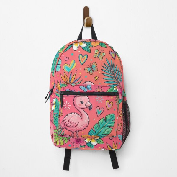 Item preview, Cute Baby Flamingo Tropical Floral Seamless Pattern designed and sold by ShivCraftStudio.