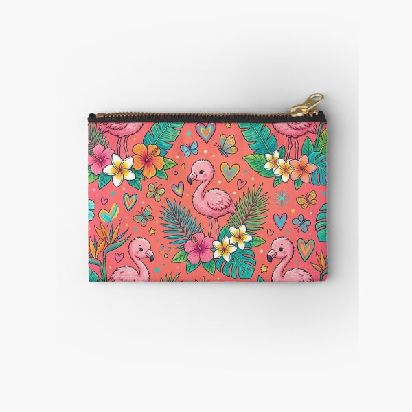 Item preview, Cute Baby Flamingo Tropical Floral Seamless Pattern designed and sold by ShivCraftStudio.
