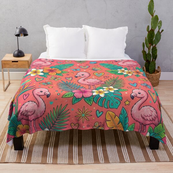 Item preview, Cute Baby Flamingo Tropical Floral Seamless Pattern designed and sold by Shivora Studio.