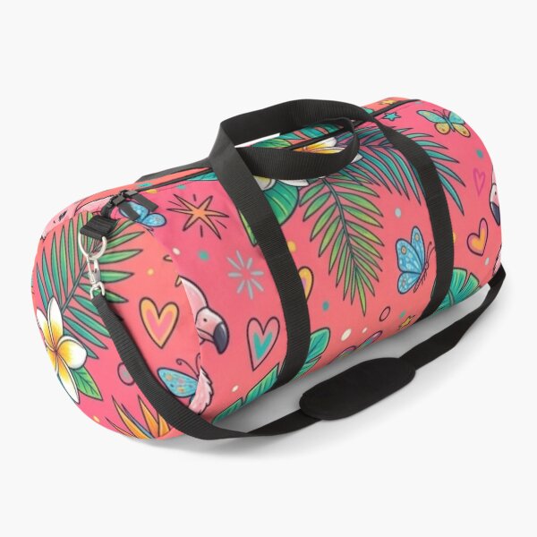 Item preview, Cute Baby Flamingo Tropical Floral Seamless Pattern designed and sold by ShivCraftStudio.