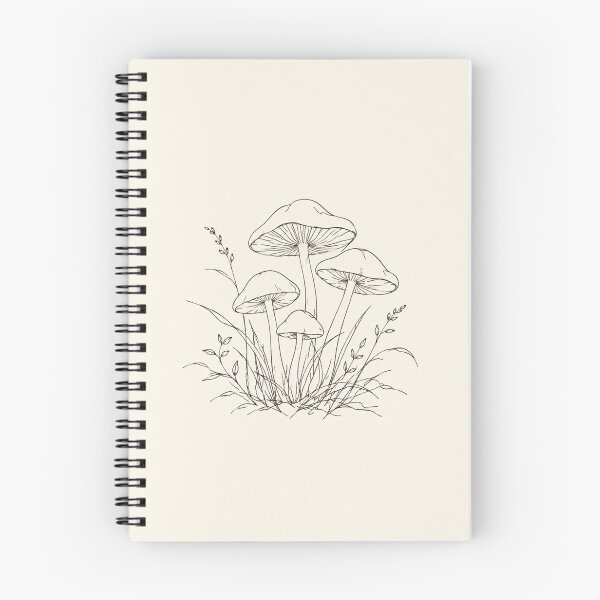 Item preview, Fairy Ring Mushroom Cluster | Minimalist Cottagecore Line Art designed and sold by Zaramodo.