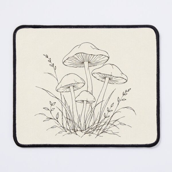 Item preview, Fairy Ring Mushroom Cluster | Minimalist Cottagecore Line Art designed and sold by Zaramodo.