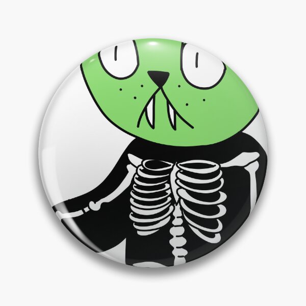 Item preview, skeleton cat - green designed and sold by motherbrainart.