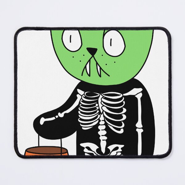 Item preview, skeleton cat - green designed and sold by motherbrainart.