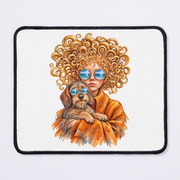 Item preview, Golden Curls and a Wire-Haired Dachshund – Ocean Reflections designed and sold by Russell Thorne.