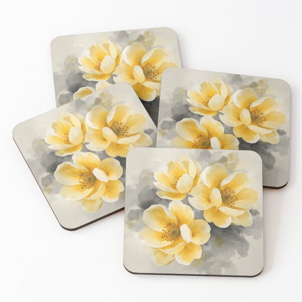 Item preview, Yellow and Grey Flower Art designed and sold by SeaStarAlex.