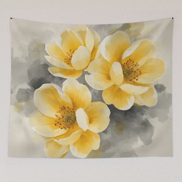 Item preview, Yellow and Grey Flower Art designed and sold by SeaStarAlex.