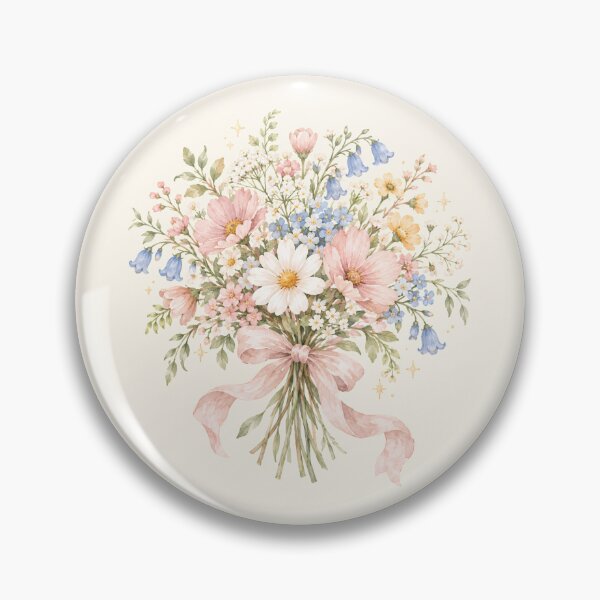 Item preview, Pastel Fairy Wildflower Bouquet – Cottagecore Watercolor Floral Art designed and sold by looplandger.