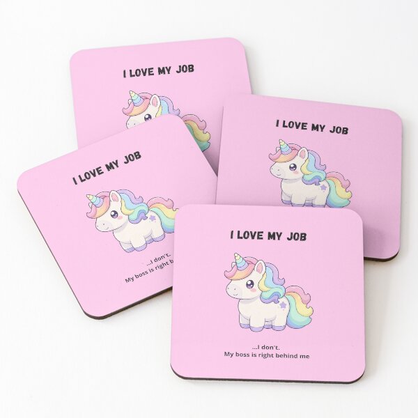 Item preview, I Love My Job My Boss Is Right Behind Me Funny Unicorn designed and sold by DontCareClub.