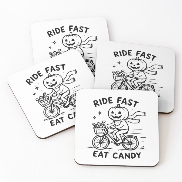 Item preview, Ride Fast Eat Candy Halloween Pumpkin Bicycle Design designed and sold by MeowMeowPuppy.