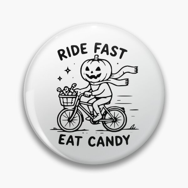 Item preview, Ride Fast Eat Candy Halloween Pumpkin Bicycle Design designed and sold by MeowMeowPuppy.