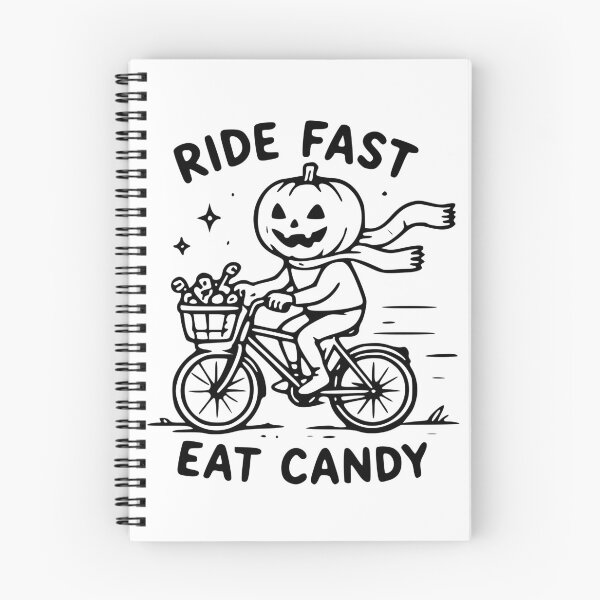 Item preview, Ride Fast Eat Candy Halloween Pumpkin Bicycle Design designed and sold by MeowMeowPuppy.