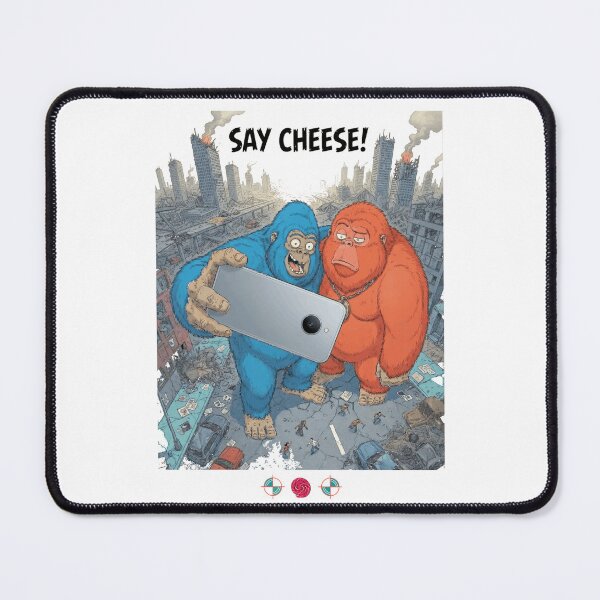 Item preview, Say Cheese! - Giant Blue & Orange Ape Monster Selfie designed and sold by Whimsy Trail Co.