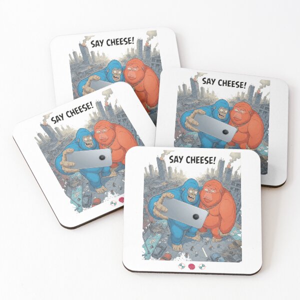 Item preview, Say Cheese! - Giant Blue & Orange Ape Monster Selfie designed and sold by Whimsy Trail Co.
