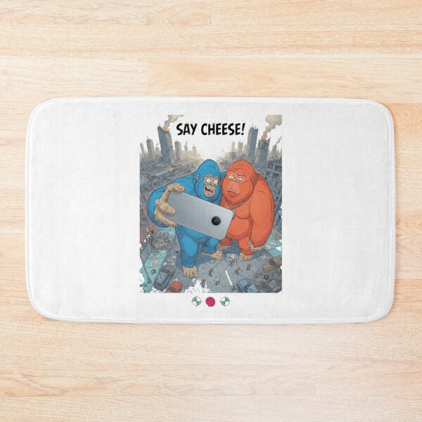 Item preview, Say Cheese! - Giant Blue & Orange Ape Monster Selfie designed and sold by Whimsy Trail Co.