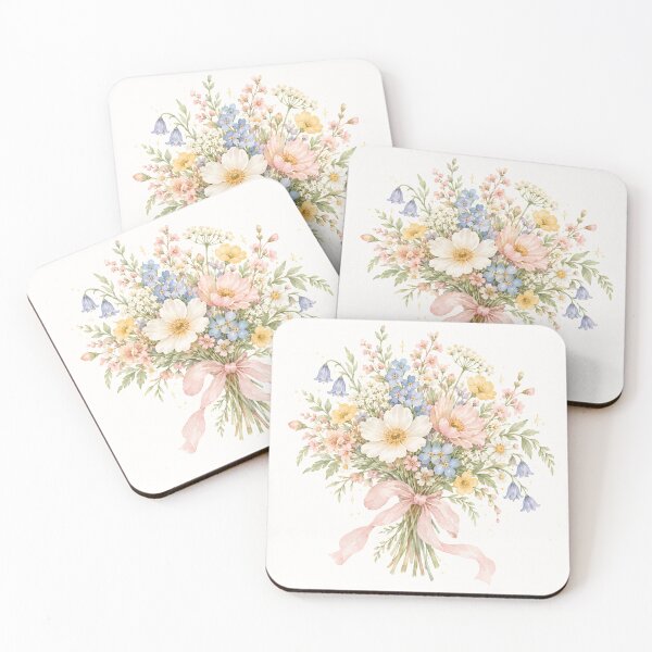 Item preview, Pastel Wildflower Bouquet – Romantic Cottagecore Watercolor Floral Art designed and sold by looplandger.