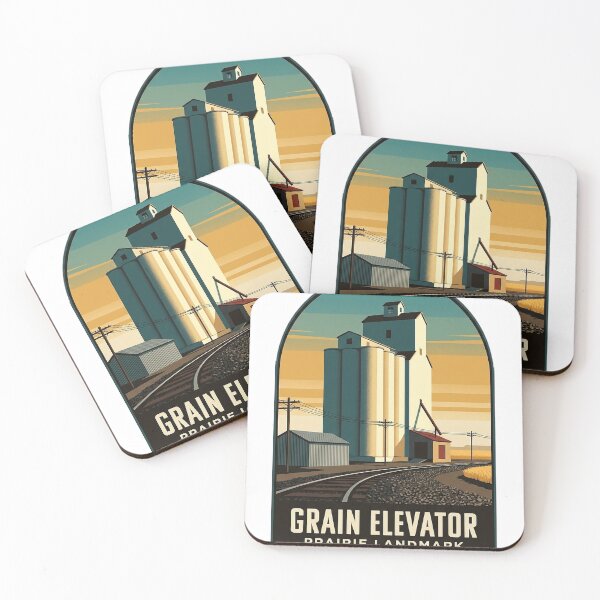 Item preview, Grain Elevator Sticker - Vintage WPA Prairie Landmark Badge designed and sold by DetourDgn.
