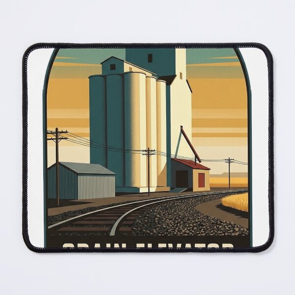 Item preview, Grain Elevator Sticker - Vintage WPA Prairie Landmark Badge designed and sold by DetourDgn.