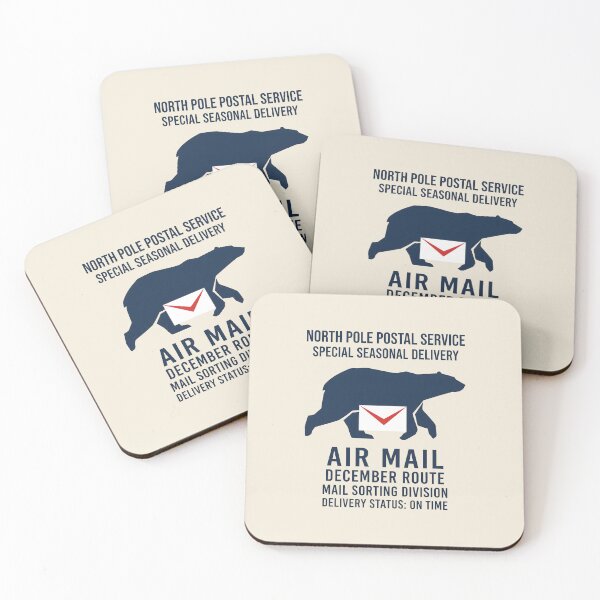 Item preview, North Pole Postal Service Holiday Air Mail Bear designed and sold by SplashTastic.