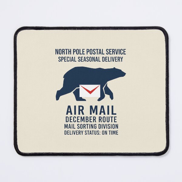 Item preview, North Pole Postal Service Holiday Air Mail Bear designed and sold by SplashTastic.