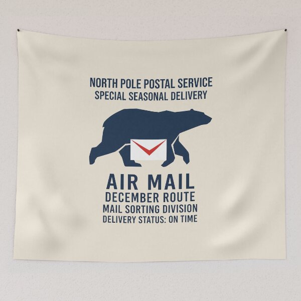 Item preview, North Pole Postal Service Holiday Air Mail Bear designed and sold by SplashTastic.