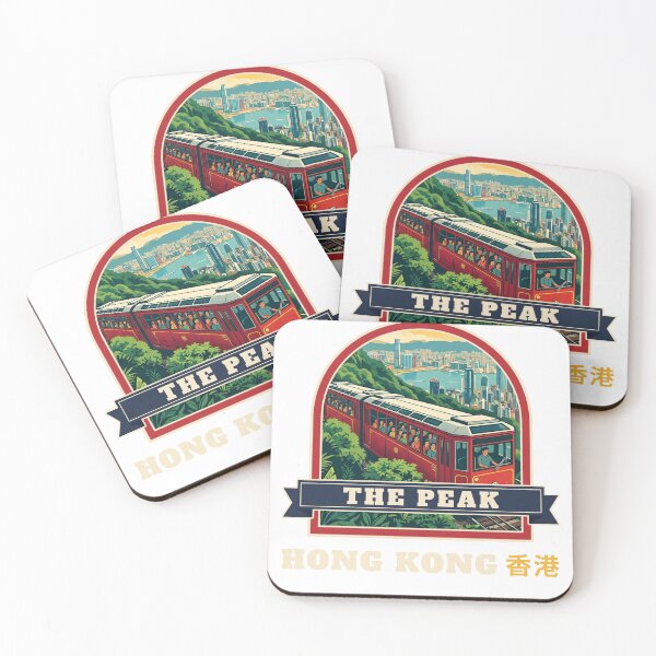 Item preview, The Peak Hong Kong Retro Hill Tram Badge on Dark designed and sold by jainaspp.