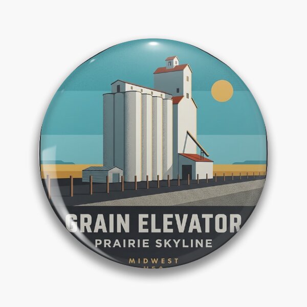 Item preview, Grain Elevator Sticker - Modern Retro Geometric Hexagon Badge designed and sold by DetourDgn.